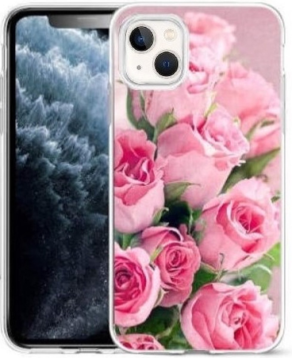 Cityhoesje-iPhone 14 / 13 hoesje – Bloemen – Backcover