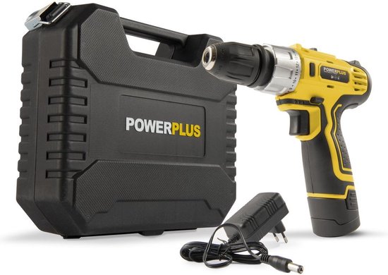 Powerplus POWX0041LI Accuboormachine - Schroefboormachine - Boormachine accu - Accu schroevendraaier- 12V - Incl. 1 x 1,5Ah Accu en lader - Gereedschapskoffer - Voor hout, steen en metaal
