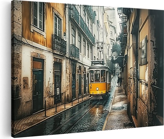 Artaza Canvas Schilderij Lissabon - Foto Op Canvas - Canvas Print