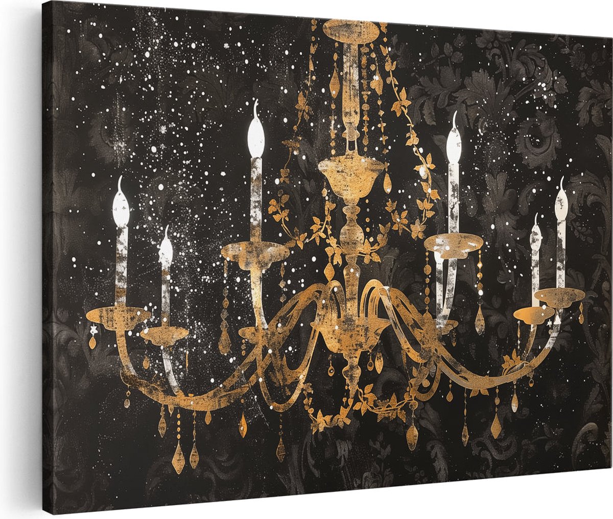 Artaza Canvas Schilderij Kroonluchter - 120x80 cm - Groot - Wanddecoratie Vintage - Muurde
