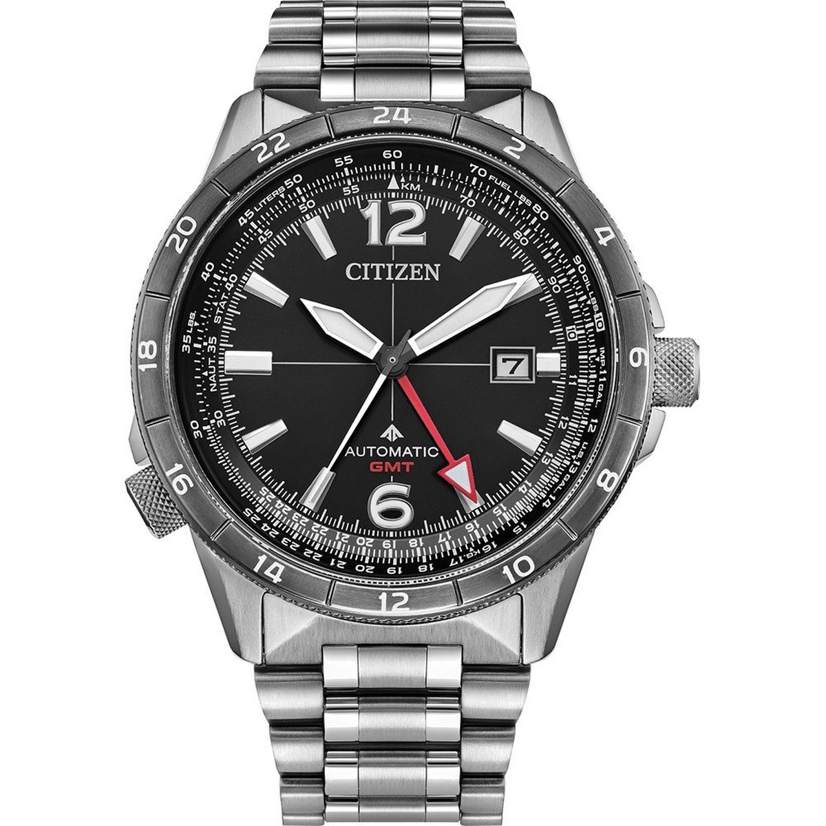Citizen Promaster Air GMT NB6046-59E Horloge - Staal - Zilverkleurig - Ø 44 mm