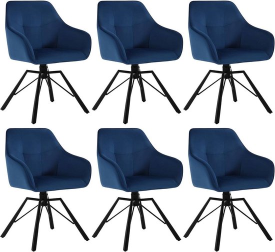 Rootz Draaibare Eetkamerstoel - Roterende Stoel - Fluwelen Bureaustoel - Ergonomisch Ontwerp - Comfortabel Zitcomfort - Duurzame Constructie - 58,5 cm x 82,5 cm x 54,5 cm
