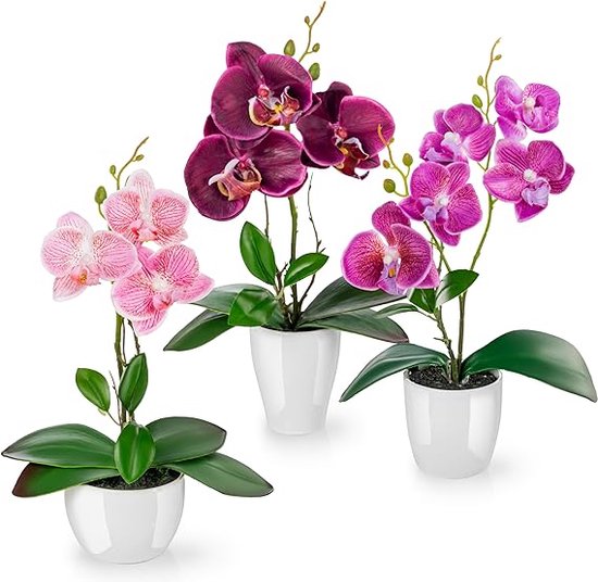 2 Stuks Kunstgeraniums Kunstplanten met een Realistische PE-stam Zijden