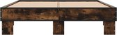 vidaXL-Bedframe-bewerkt-hout-metaal-gerookt-eikenkleurig-140x190-cm