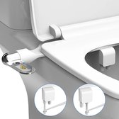 Bidet Toiletbril - Ultra-Dunne Niet-Elektrische Dubbele Nozzle - Verstelbare Waterdruk