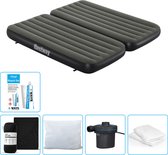 Matelas pneumatique Bestway - 3 en 1 - 1 personne - 2 personnes - 99 x 188 x 25 cm - Vert - Hoeslaken housse inclus - Oreiller - Protège-oreiller - Pompe et kit de réparation