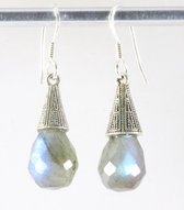 Boucles d'oreilles en argent traité avec labradorite