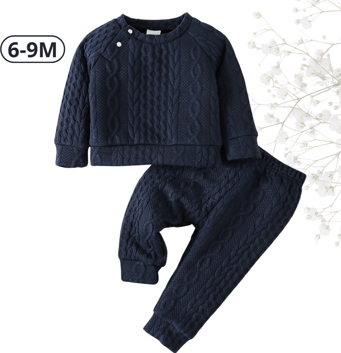 Livano Babykleding - Romper Baby - Winterpak Jongens & meisjes- Pakje - 6-9 Maanden - Marine Blauw
