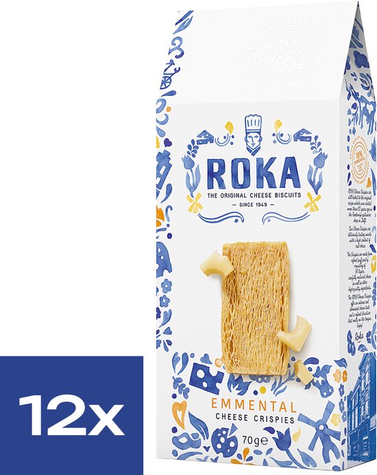 Foto: Roka delft kaas crispies emmental koekjes 12 x 70 gram