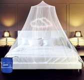 Klamboe bed, groot muggennet incl. montagemateriaal, muggenbescherming, tweepersoonsbedden met extra grote spanring voor thuis, ook op reis