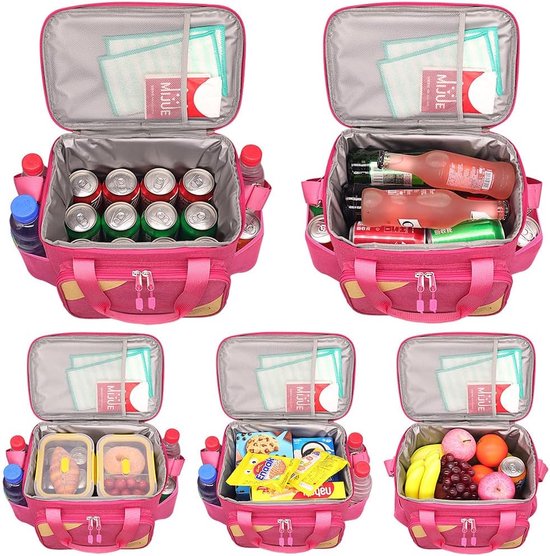 Koeltas, lunchtas voor dames en heren, picknicktas voor kantoorwerk, campingkeuken, strand, lekvrij, gemakkelijk te reinigen, lunchbox, geschenkdoos, editie, 10 l, grote koeltas, roze van KOEL — afbeelding 4
