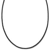 Lucleon - Tenvis - Zwarte leren halsketting voor heren - 3 mm
