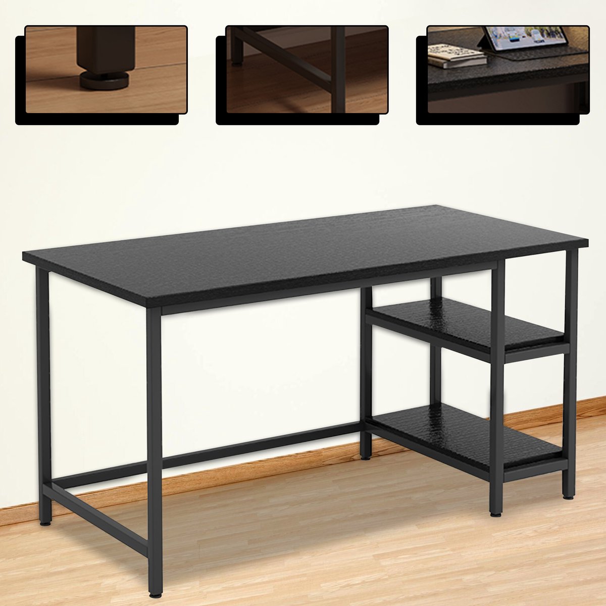 Bayt Bureau - Bureau Zwart - Computerbureau - Computer Tafel - Bureautafel -110 x 50 x 75 cm