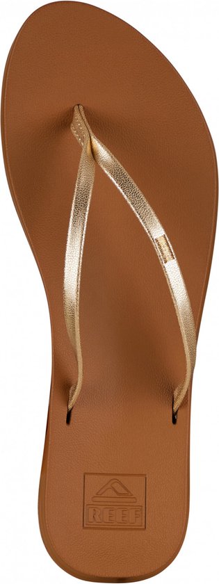 Reef Dames Cushion Bounce Slim Slippers Tan/Champagne Maat EU 37.5