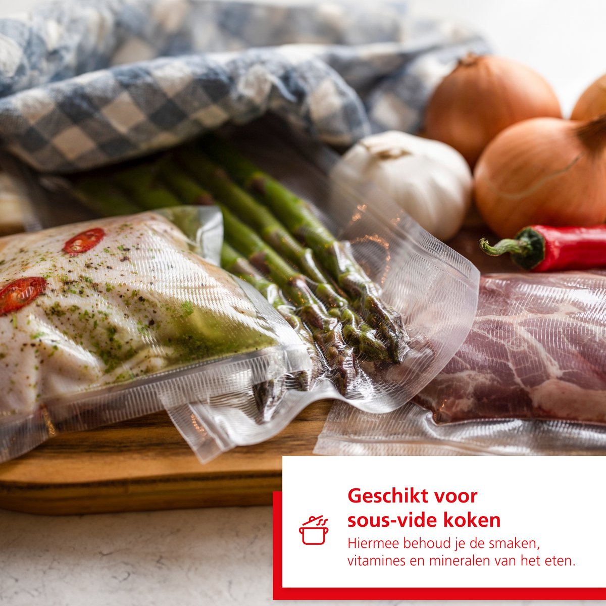 Solis Vacuumrollen 30 x 600 cm - Geschikt voor Diepvries, Magnetron en Sous Vide Koken - BPA-Vrij - Drielaags Vacuum Rollen - Vacuumfolie Rollen - 2 Stuks — afbeelding 4