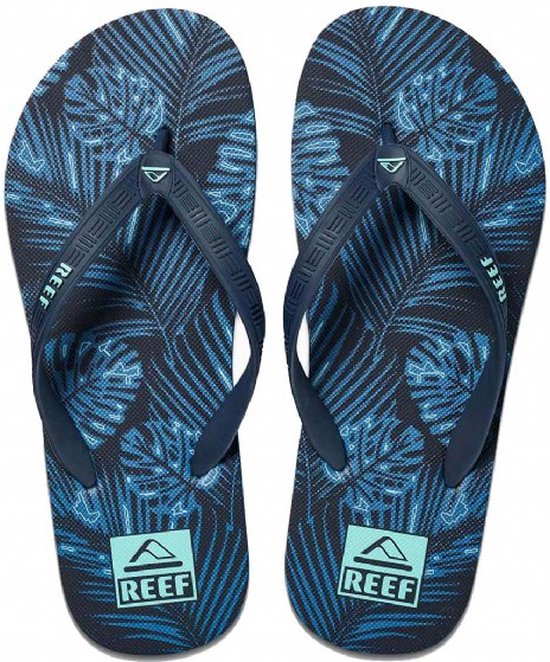 Reef Heren Seaside Prints Slippers Navy Palm Maat EU43