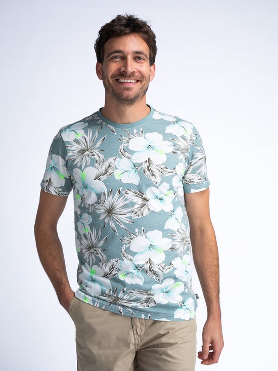 Petrol Industries - T-shirt botanique pour hommes Sanibel Island - Blauw - Taille L