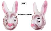 6x Paashaas masker volwassenen - Pasen paas haas konijn paasfeest funny thema feest party festival