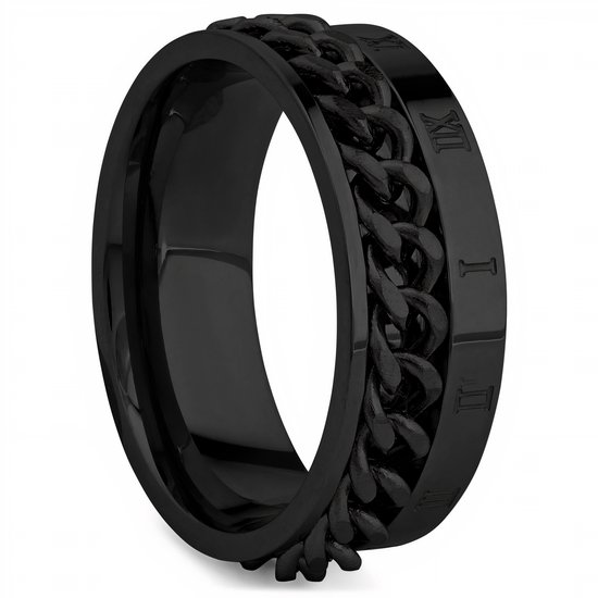 King Will Heren wolfraamcarbide ring met stalen touw inleg