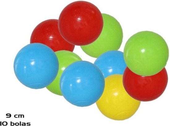 Kunststof ballenbak ballen - felle vrolijke kleuren - 10x stuks - ca 8.50 cm - Gerimport