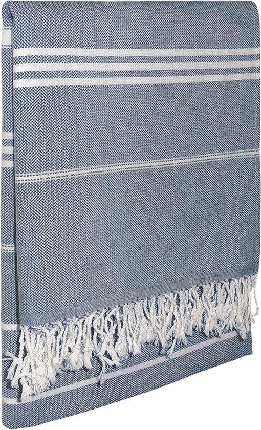 Forfait Fête des Mères : Badjas Waffle S & Serviette Hammam 90x165cm Marine