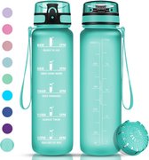Sportdrinkfles, 500ml / 1L / 1,5L BPA-vrije Tritan lekvrije plastic waterfles, geschikt voor kooldioxide, sportfles voor fiets, kinderen, school, fitness, yoga