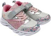 SmileFavorites® Meisjes Sneakers - Grijs, Zilver - Imitatieleer - Maat 28