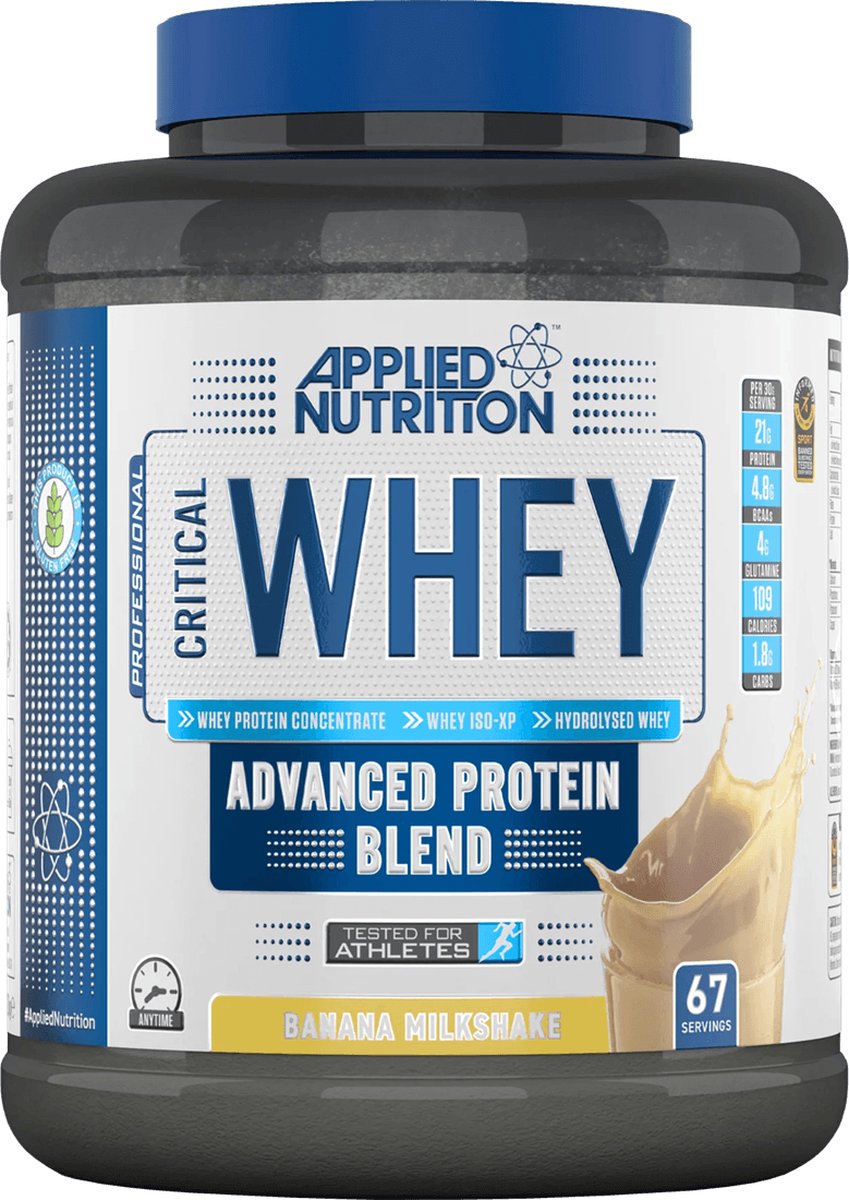 Goedkoopste Protein Poeder - Critical Whey - 2000 g - Applied Nutrition - 2000 g Banaan