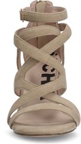 Sacha - Dames - Beige suède opengewerkte sandalen met hak - Maat 42