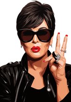 Kris Jenner Poster | Kris Jenner Wit | Abstracte kunst | The Kardashians Poster | Huisdeco | 51x71cm | Wanddecoratie | Muurposter | YR | Geschikt om in te lijsten