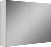 Badplaats Badkamerkast Cuba 100 x 16 x 70 cm - Hoogglans wit - Spiegelkast Badkamer