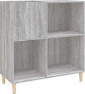 vidaXL - Platenkast - 84,5x38x89 - cm - bewerkt - hout - grijs - sonoma - eikenkleurig