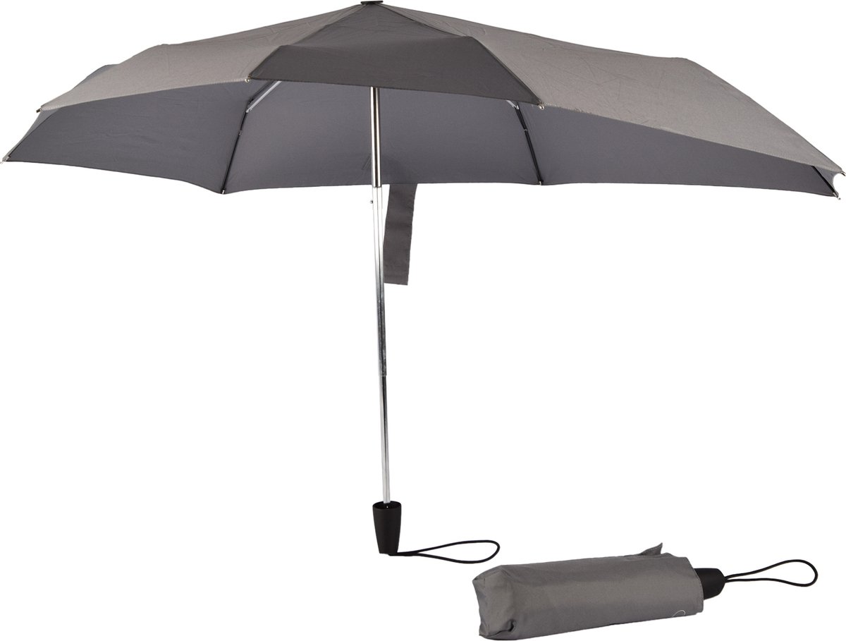 Duo Grijze Stormparaplu's - Groot, Stevig en Opvouwbaar - Aluminium Frame - Polyester Pongee Doek - 107cm Diameter