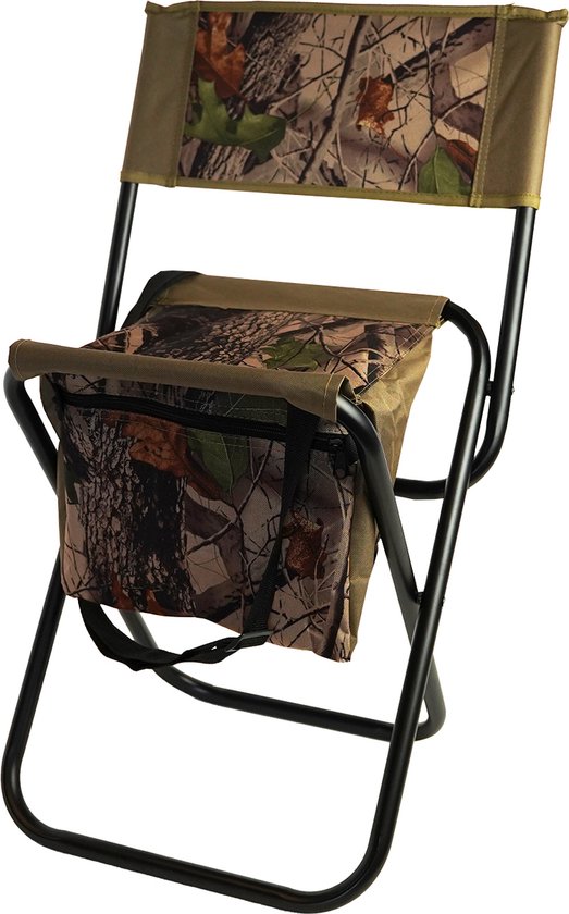 Eurocatch Opvouwbare stoel - Viskrukje - Visstoel - Vistoeltje Met Tas en Rugleuning - Camping stoeltje - Camouflage - Stevig 19mm Frame van Merkloos — afbeelding 2