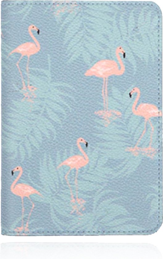 Paspoorthoes met extra opbergvakjes - PU Leer Flamingo