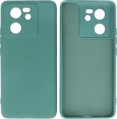 Hoesje Geschikt voor Xiaomi 13T 5G - 2.0mm Dikke Fashion Telefoonhoesje Backcover - Siliconen Hoesje - Donker Groen