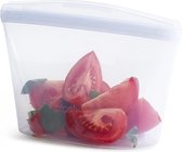 Siliconen voedselzak, kom voor 2 kopjes (transparant) | herbruikbare diepvrieszakjes | wasbaar zakje met ritssluiting / 473 ml