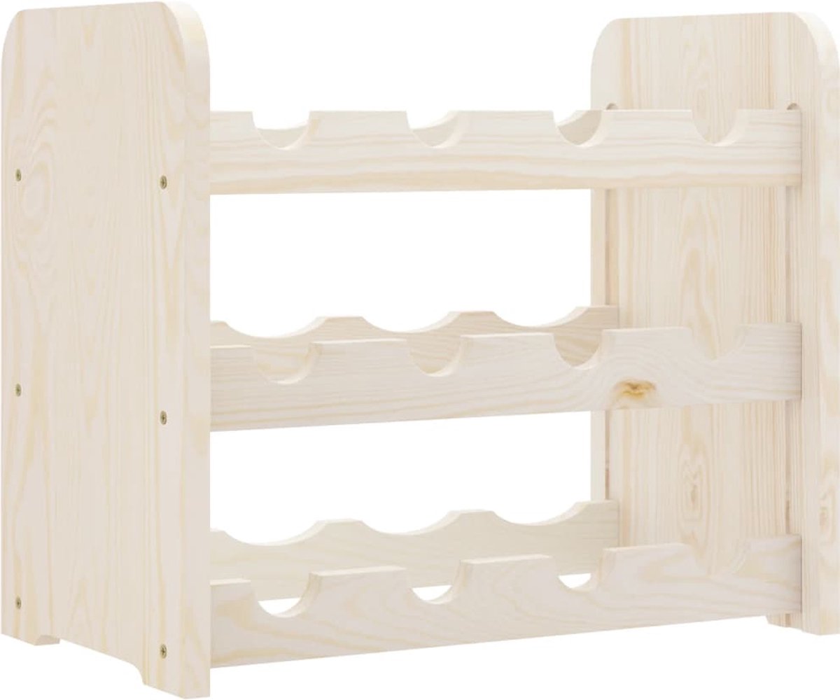 vidaXL - Wijnrek - 43x25x37 - cm - massief - grenenhout