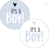 Sluitstickers Geboorte-Sluitzegel Geboorte-Geboorte Stickers-Geboortestickers-Stickers Geboorte-It's a Boy -2 Kleuren-50 stuks- 40 mm