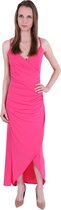 Roze gekreukelde maxi-jurk, neon John Zack