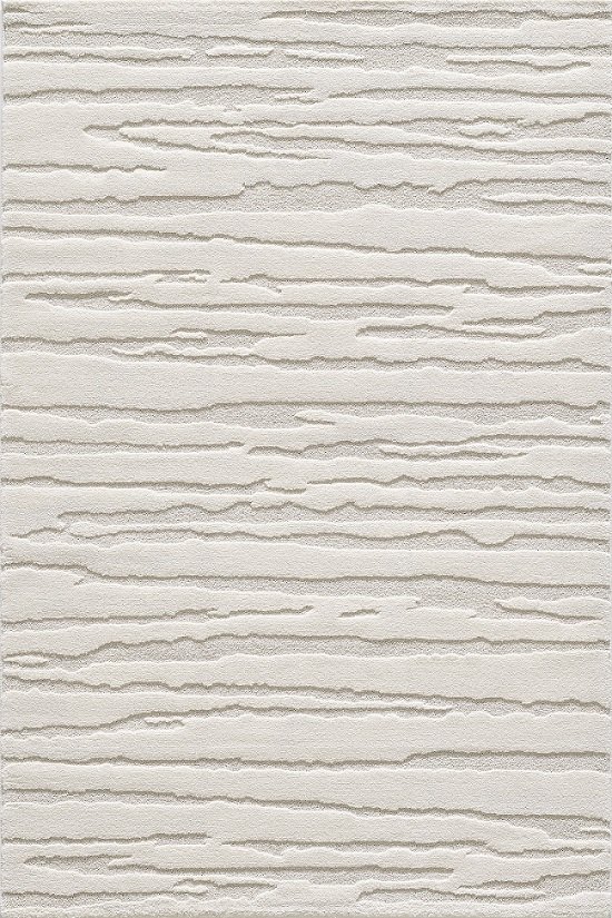 Tapis Elio Japandi - Tapis moderne à poils ras avec motif abstrait effet grande profondeur Crème-200 x 290 cm