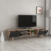 Emob- TV Meubel Woody Fashion TV-meubel | Melamine Laag | 18mm Dik | 160x40x | Zwart Eiken - 31cm - Zwart