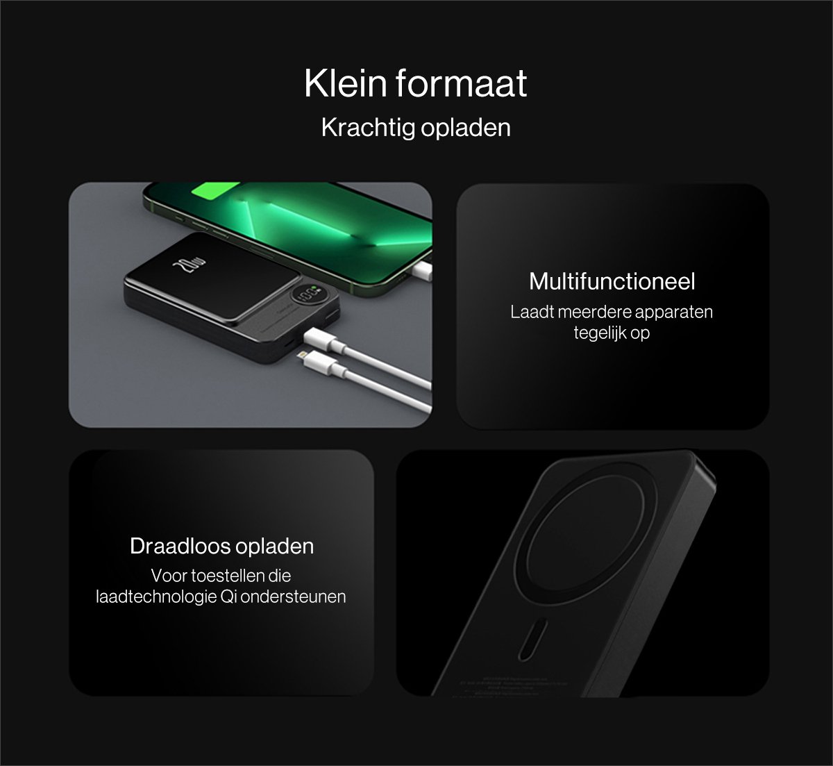 Frenkies® Powerbank 10.000mAh Magnetisch Draadloos Opladen - afbeelding 3