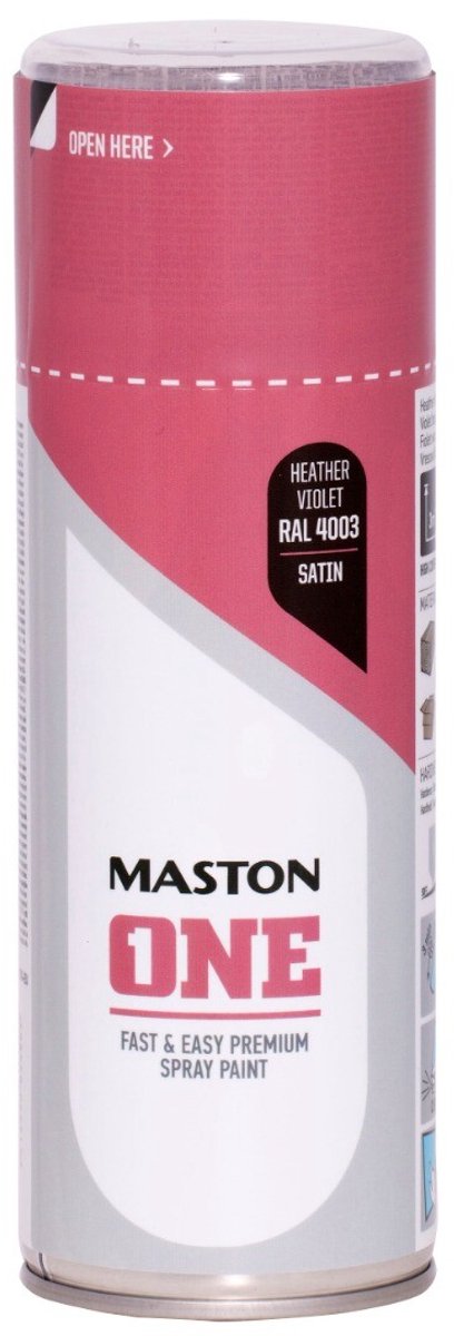 Maston ONE - spuitverf - zijdeglans - heidepaars (RAL 4003) - 400 ml - spuitbus verf
