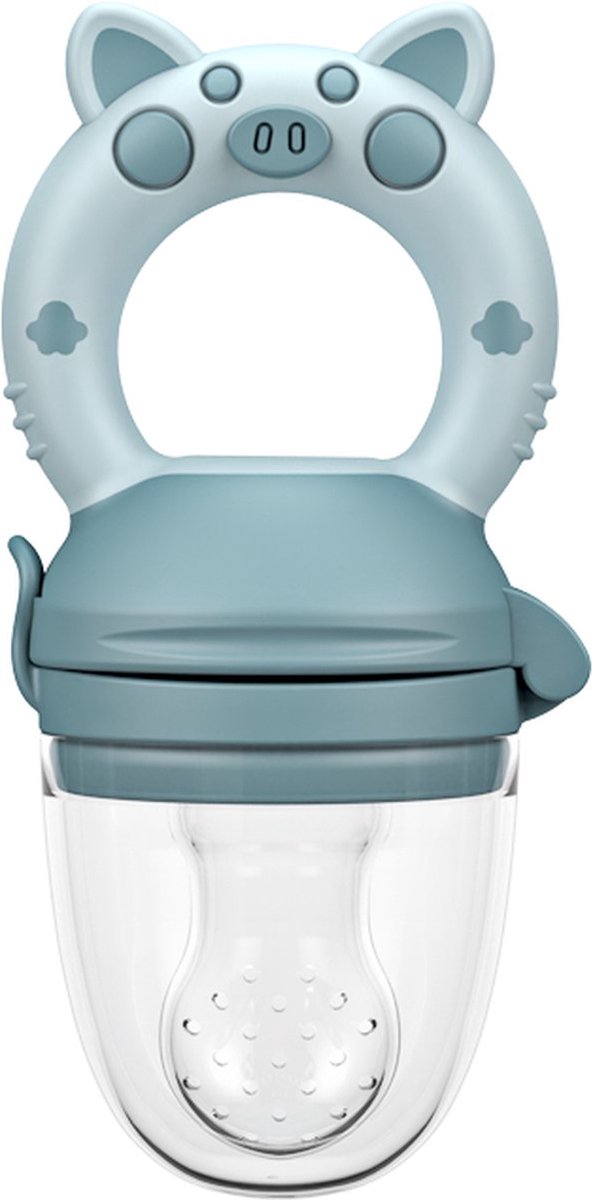 Goedkoopste Babyfruitvoederfopspeen - Geschikt voor baby's vanaf 4 maanden en ouder - Babyfruit bijtring - Blauw - Fruitspeen - met 3 spenen