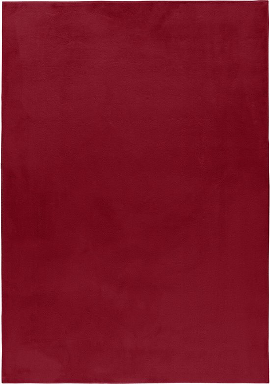 Pochon - Tapijt Pouffy - Rood - 290x200x2 - Vloerkleed - Hoogpolige Vloerkleed - Rechthoekige Tapijt - Rechthoekige Vloerkleed
