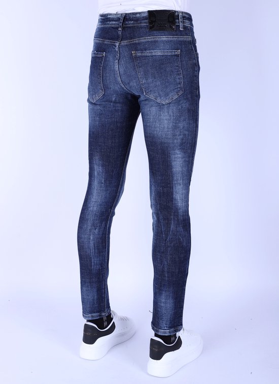 Jean déchiré pour homme coupe slim - 1100 - Blauw
