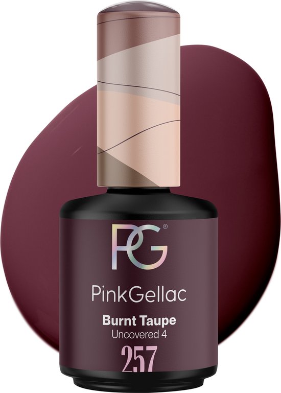 Foto: Pink gellac 257 burnt taupe gel lak 15ml gellak nagellak met creamy finish gelnagels producten gel nails