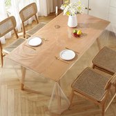 Nappe de table transparente 0 mm PVC imperméable transparente lavable film transparent protection de table outdoor ingraissable nappe pour tables à manger, tables basses, bureaux, 140 x 220