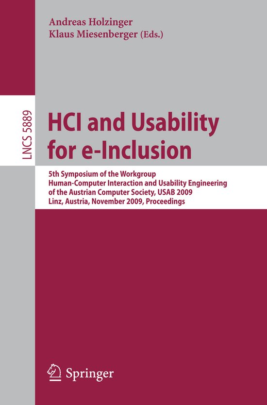 HCI and Usability for e-Inclusion - cover